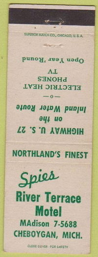 Spies River Terrace Motel (Best Western River Terrace) - Matchbook (newer photo)